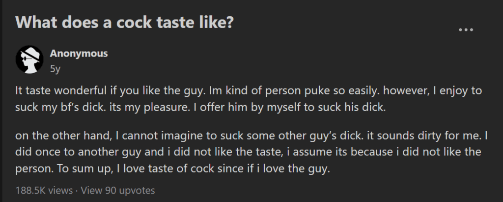 What does a penis taste like